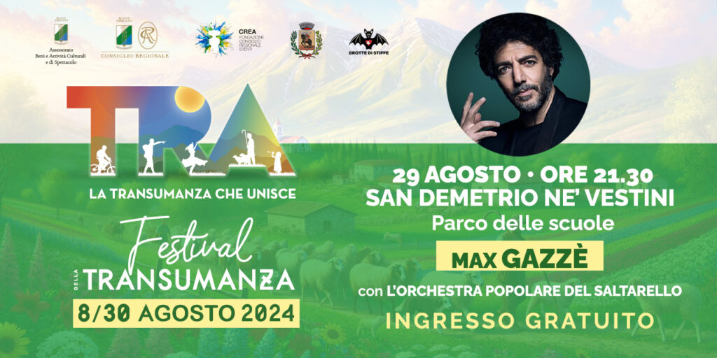 29 Agosto – Max Gazzè e Orchestra del Saltarello a San Demetrio Ne’ Vestini